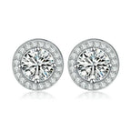 Körben pötty beszúrós fülbevaló Swarovski kristállyal fehér