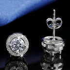 Körben pötty beszúrós fülbevaló Swarovski kristállyal fehér
