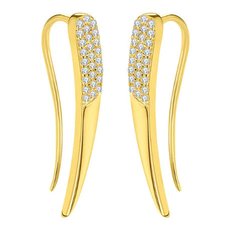 Trendi angyalszárny fülbevaló gold