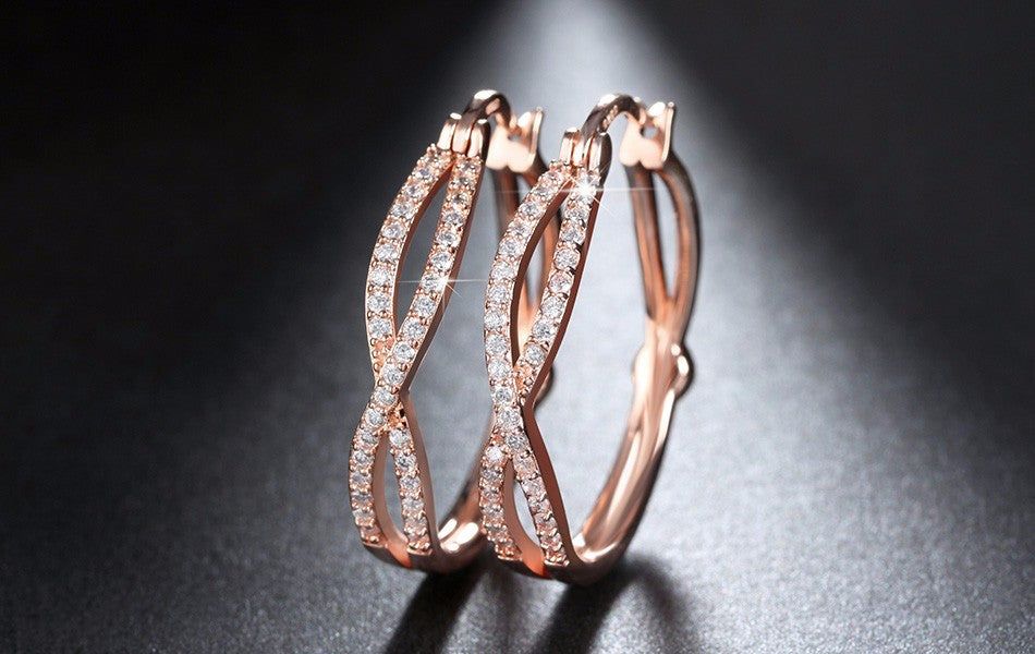 Rosetta végtelen fülbevaló rosegold