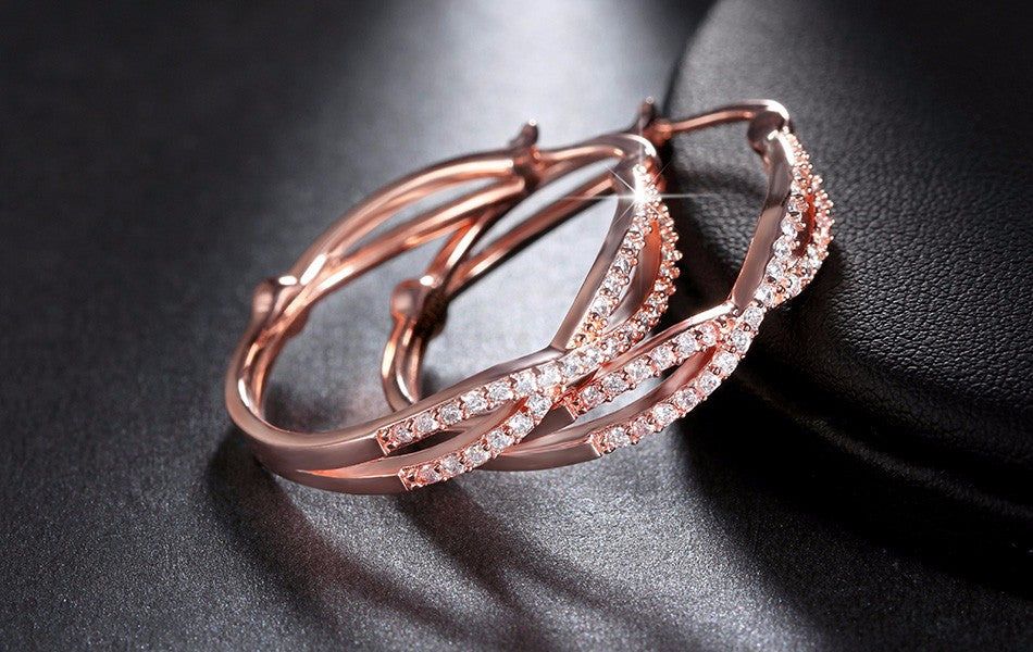 Rosetta végtelen fülbevaló rosegold