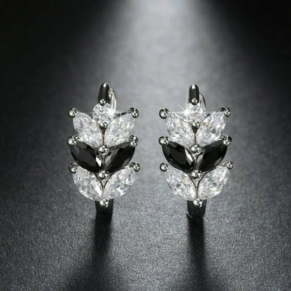 Smoon pálmalevél fülbevaló whitegold