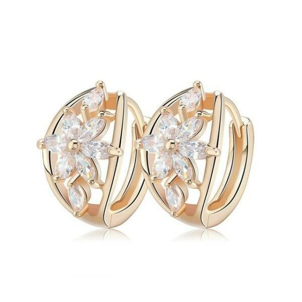 Smoon Luxury Flores white-gold fülbevaló