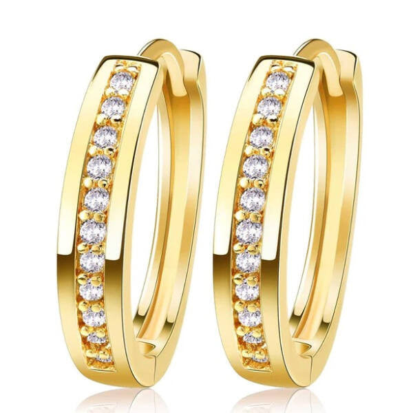 Egysoros vékony karika fülvbevaló Swarovski kristállyal