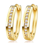 Egysoros vékony karika fülvbevaló Swarovski kristállyal