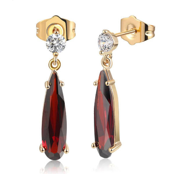 Liona kristály fülbevaló bordó