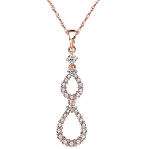 Rosegold hölgy nyaklánc  Swarovski kristályokkal