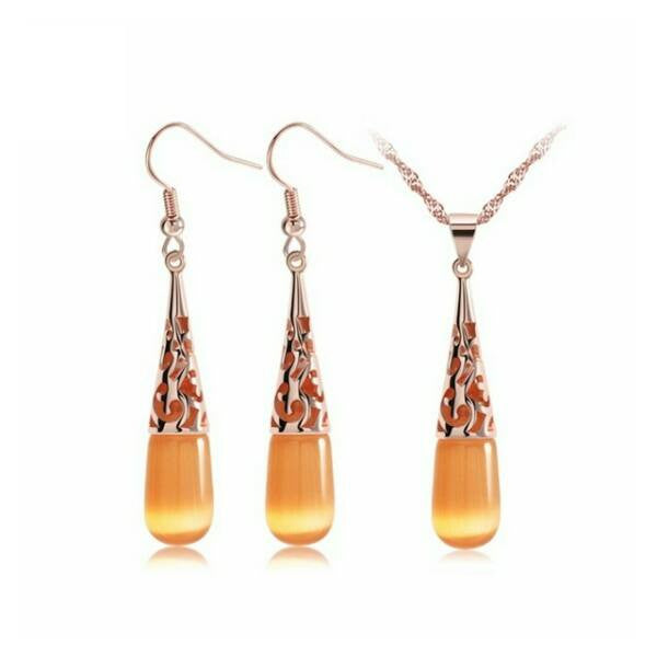 Smoon Luxury rosegold mintás csepp szett