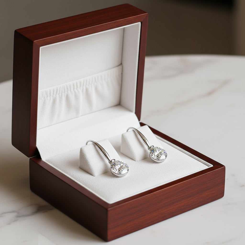 Cassandre női csüngő kristály fülbevaló whitegold