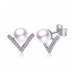 Luxury gyöngyös fülbevaló whitegold