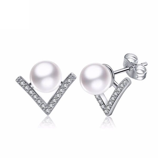 Luxury gyöngyös fülbevaló whitegold