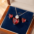 Constanza ékszer szett whitegold-piros