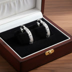 Ezüstös szív mintás karika fülbevaló