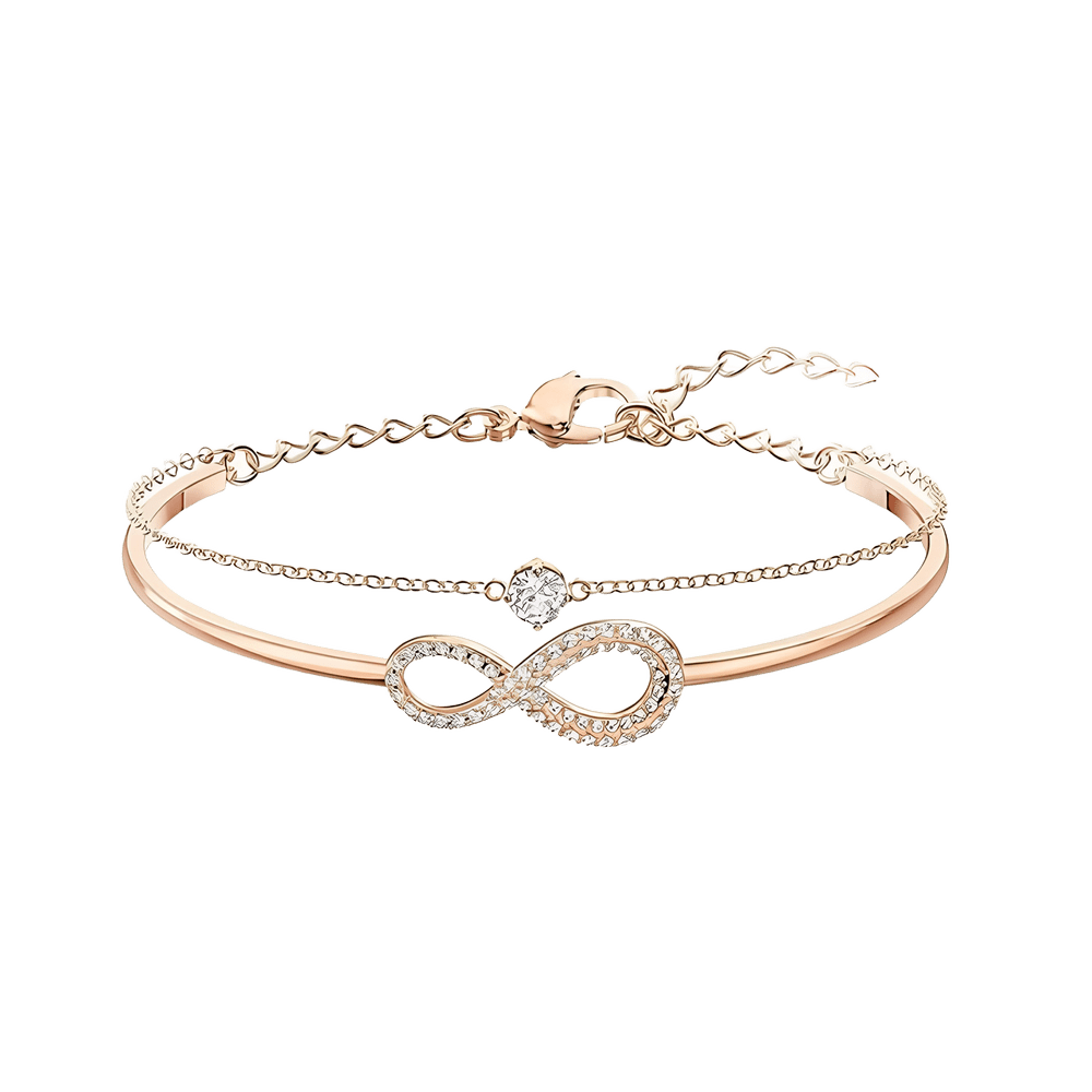 Végtelen és kerek kristály karkötő rosegold