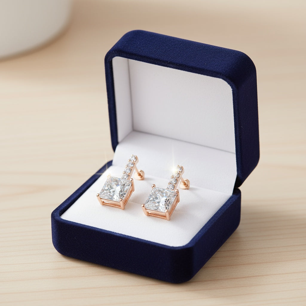 Donna fülbevaló Swarovski kristállyal gold