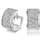 Előkelő sok kristályos kis karika fülbevaló whitegold