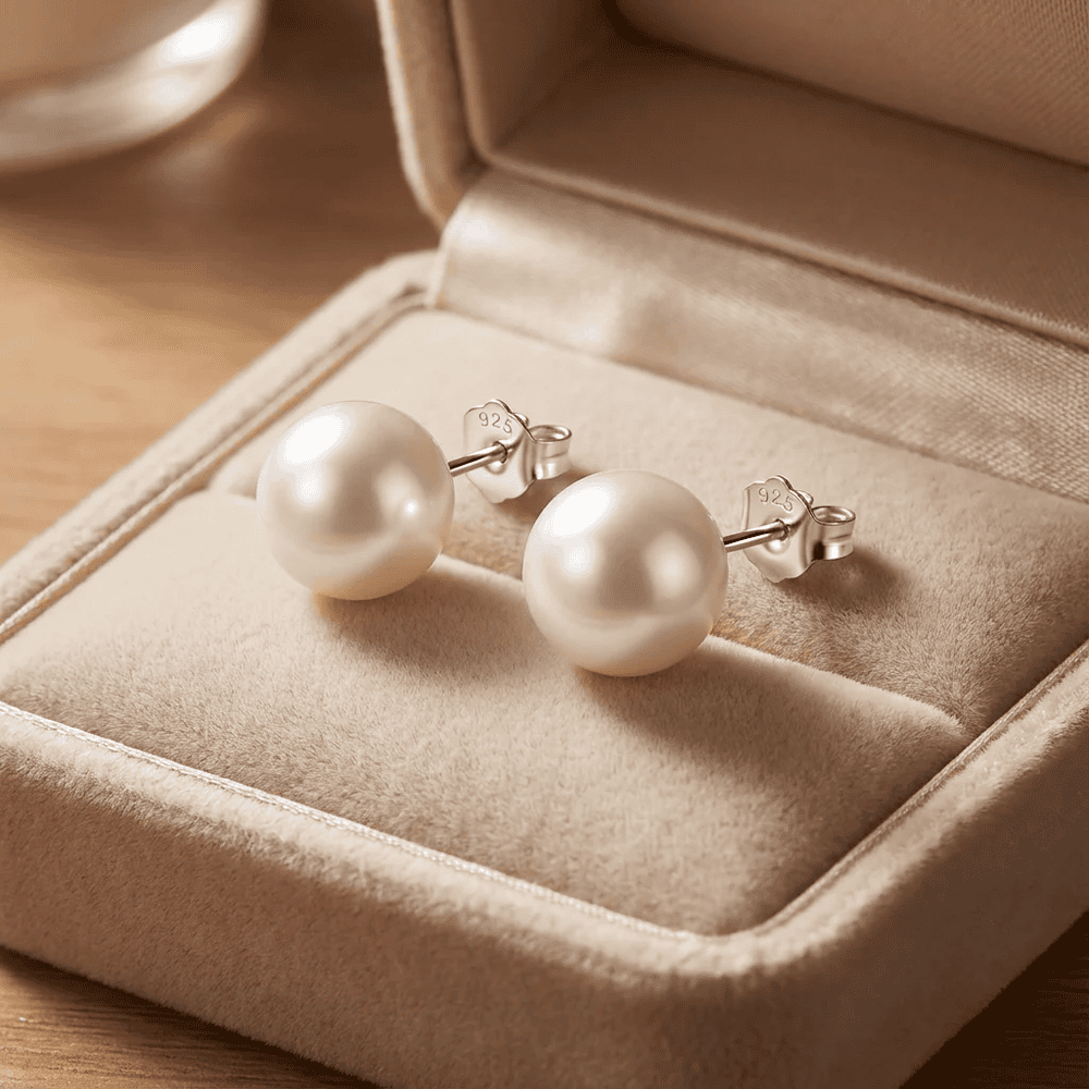 Beszúrós gyöngy fülbevaló 8mm