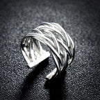 Aaliyah fonott ezüstös gyűrű (állítható méret)