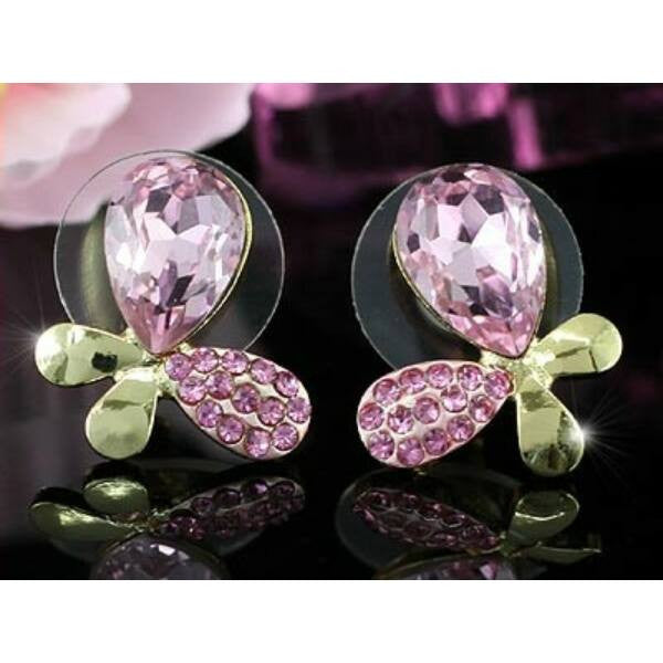 367 Pink pillangó beszúrós fülbevaló