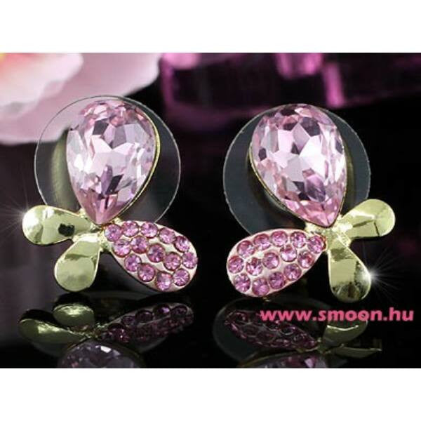 367 Pink pillangó beszúrós fülbevaló