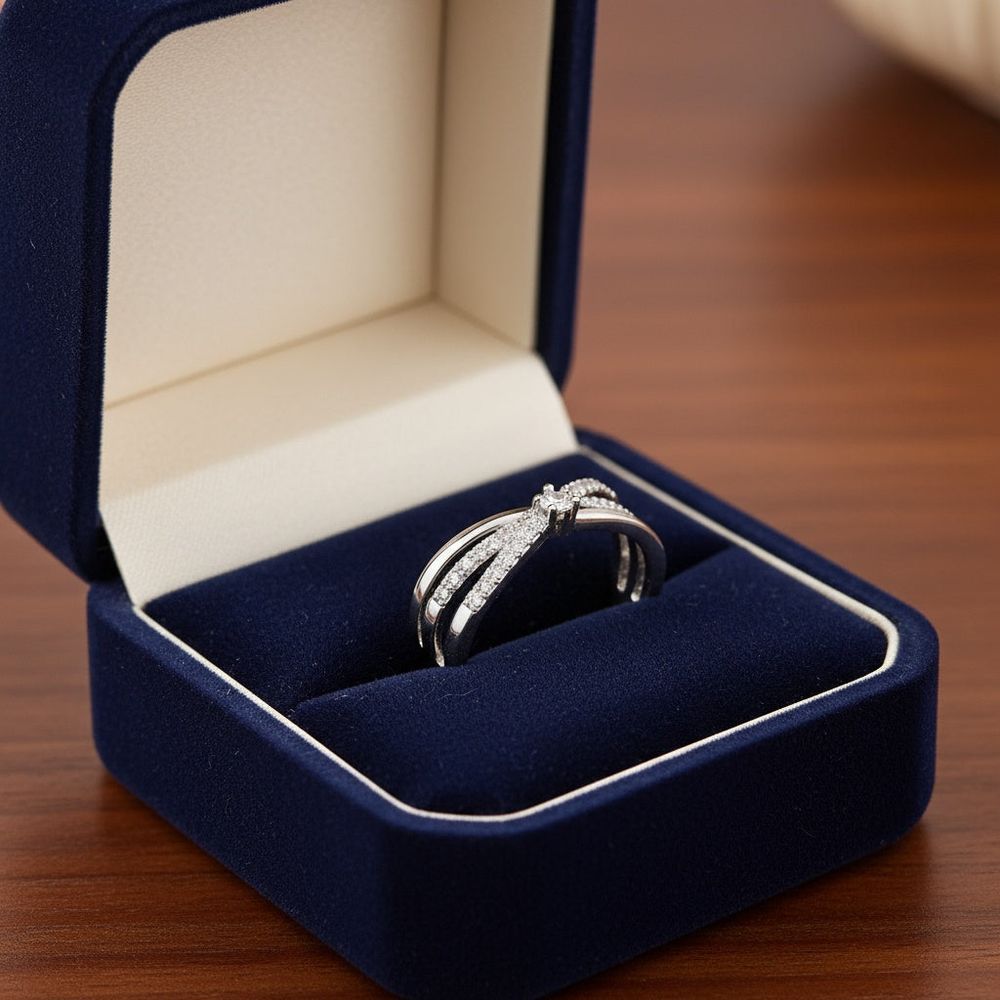 Anell kristályos gyűrű whitegold (állítható méret)