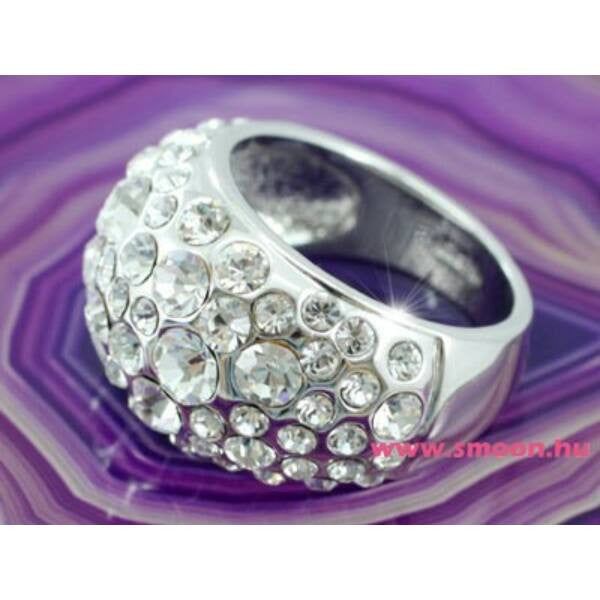 Sok köves Swarovski kristályos egyedi gyűrű