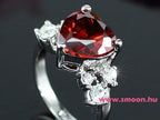 Piros szív Swarovski köves gyűrű