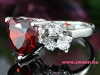 Piros szív Swarovski köves gyűrű