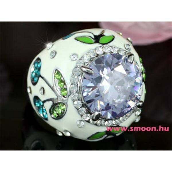 Cseresznyés gyűrű Swarovski kövekkel