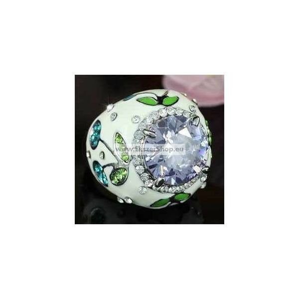 Cseresznyés gyűrű Swarovski kövekkel