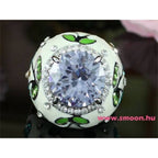 Cseresznyés gyűrű Swarovski kövekkel