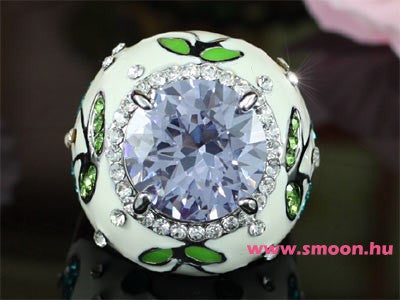 Cseresznyés gyűrű Swarovski kövekkel