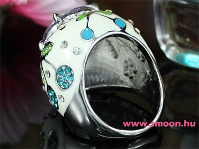 Cseresznyés gyűrű Swarovski kövekkel