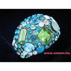 Kékeszöld Swarovski kristályos gyűrű 0160