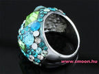 Kékeszöld Swarovski kristályos gyűrű 0160