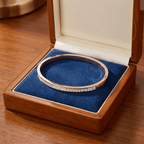 Titánium négyzet kristályos karkötő rosegold