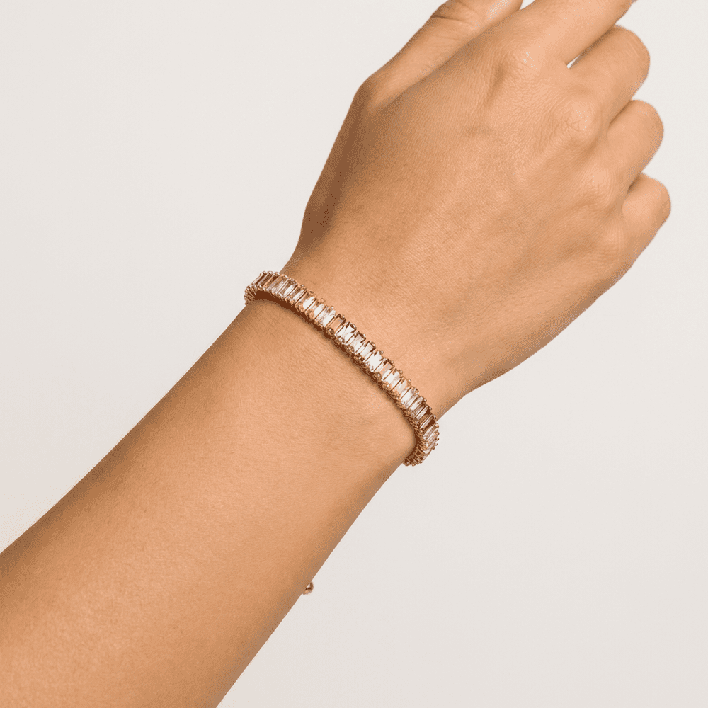 Mónica kristályos tenisz karkötő rosegold-multicolor