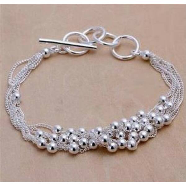 Ana bogyós ezüstözött karkötő