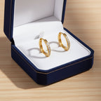 Nemesacél karika-kristály fülbevaló gold