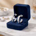 Donatella nemesacél fülbevaló Swarovski kristállyal whitegold