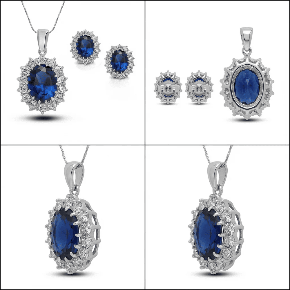 Smoon Elaris ékszer szett whitegold-kék