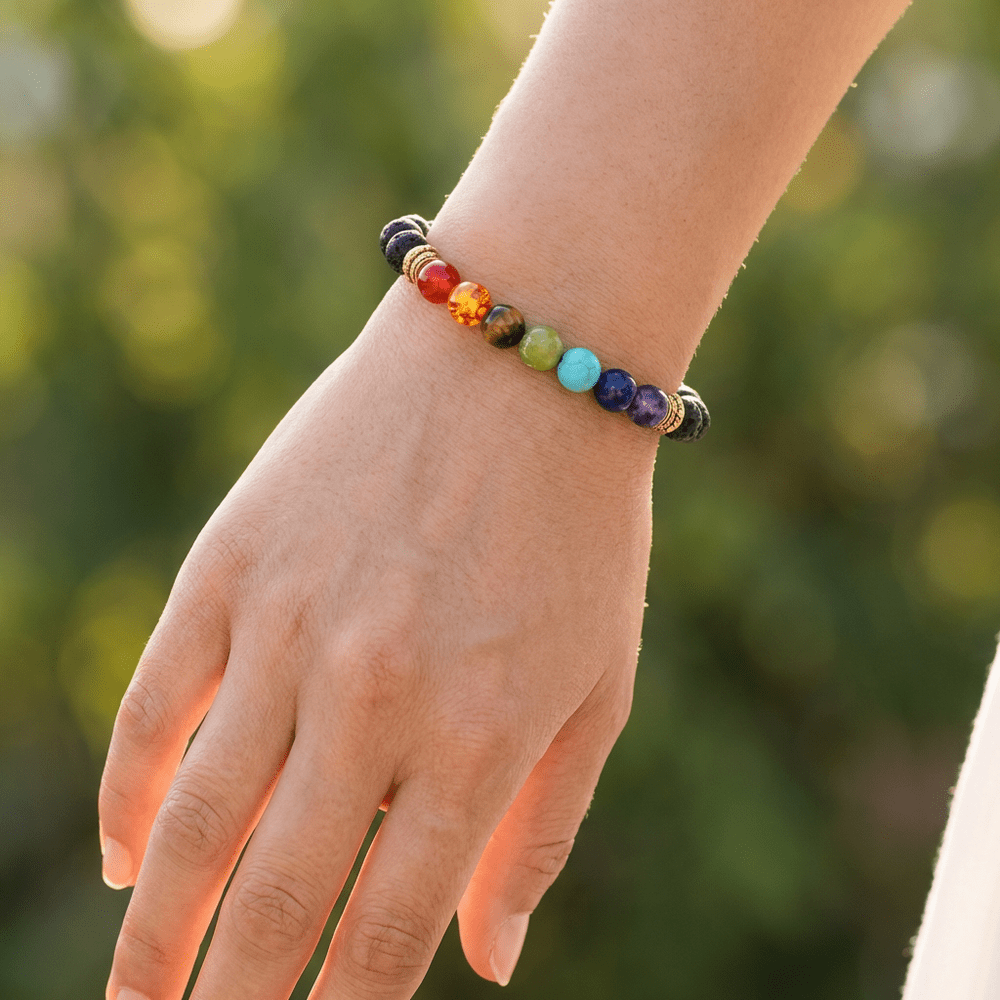 Élet fája 7 csakra karkötő arany