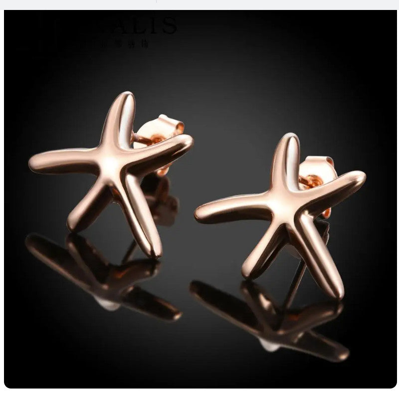 Rosegold tengericsillag fülbevaló