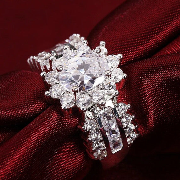 Estrella kristályos-ezüstös gyűrű