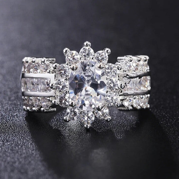 Estrella kristályos-ezüstös gyűrű