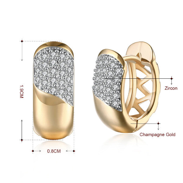 Aleyna csillogó kristályos fülbevaló gold