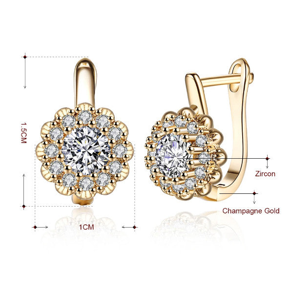 Alyssia kristályos női fülbevaló gold