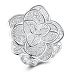 Aina ezüstös rózsa gyűrű (állítható méret)