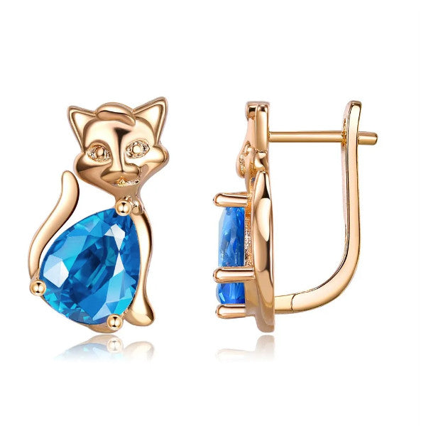 Angela cica női fülbevaló gold