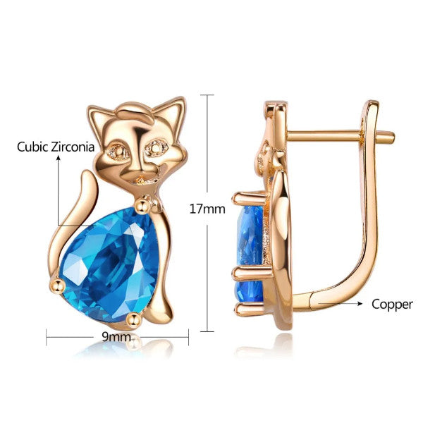 Angela cica női fülbevaló gold